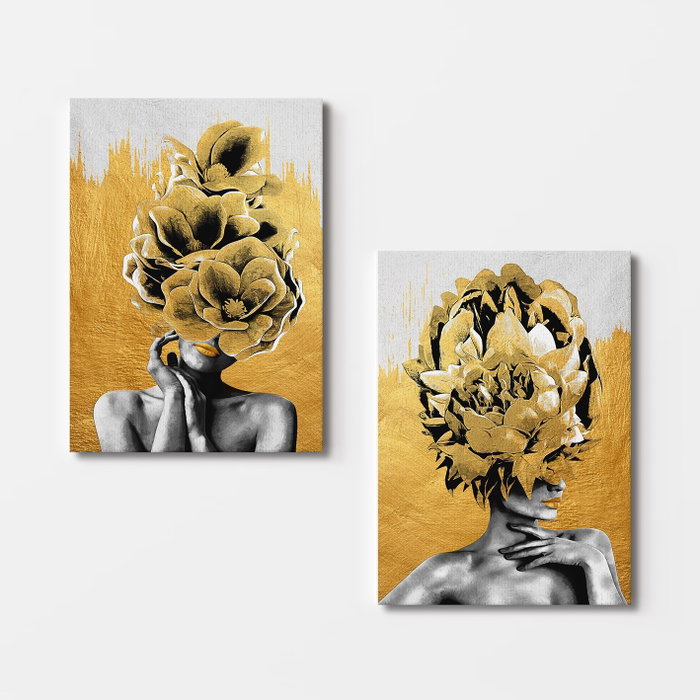 Wallity Lienzo Decorativo Multicolor de 70 x 100 cm (2 Piezas)